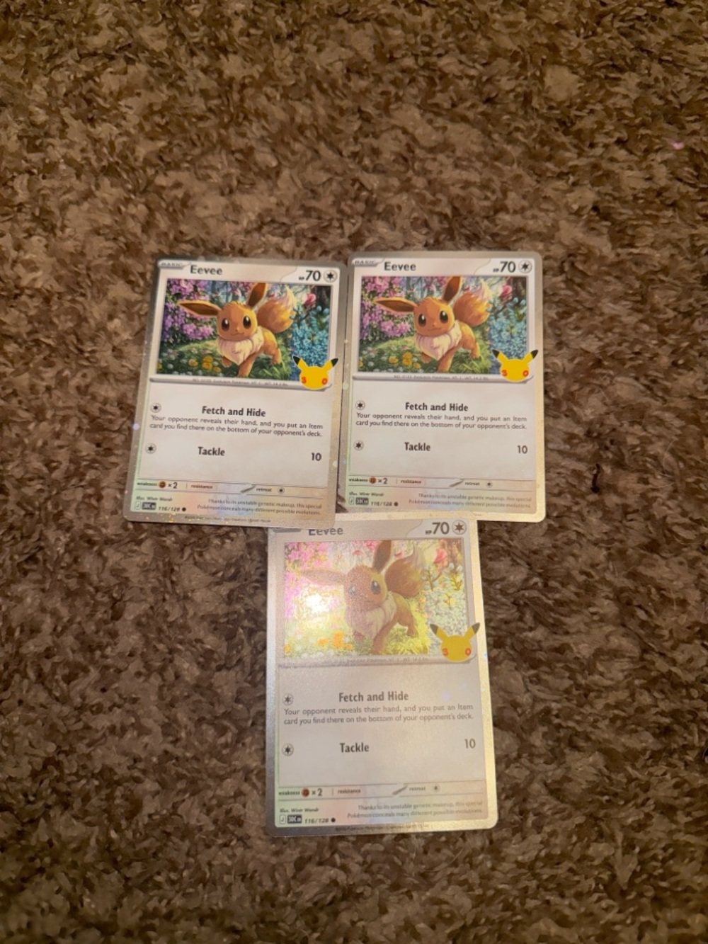 3 Pokémon TCG Eevee Cosmos Holo 116/128 - ME: 30th Celebration (30C)